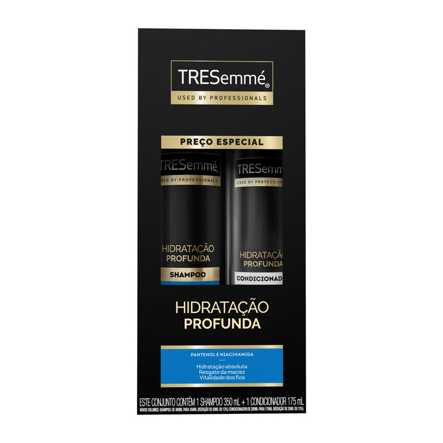 Kit Shampoo TRESemmé Hidratação Profunda 350ml 1 Unidade + Condicionador TRESemmé Hidratação Profunda 175ml 1 Unidade