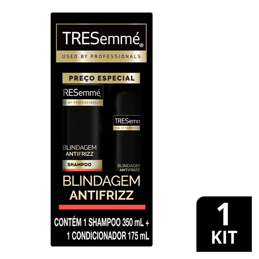 Kit Shampoo TRESemmé Blindagem Antifrizz 350ml 1 Unidade + Condicionador TRESemmé Blindagem Antifrizz 175ml 1 Unidade