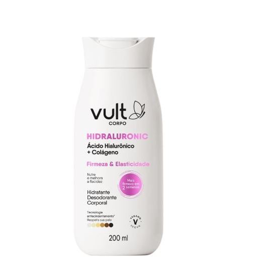 Loção Corporal Vult Hidraluronic Hidratante Desodorante Firmeza e Elasticidade 200ml