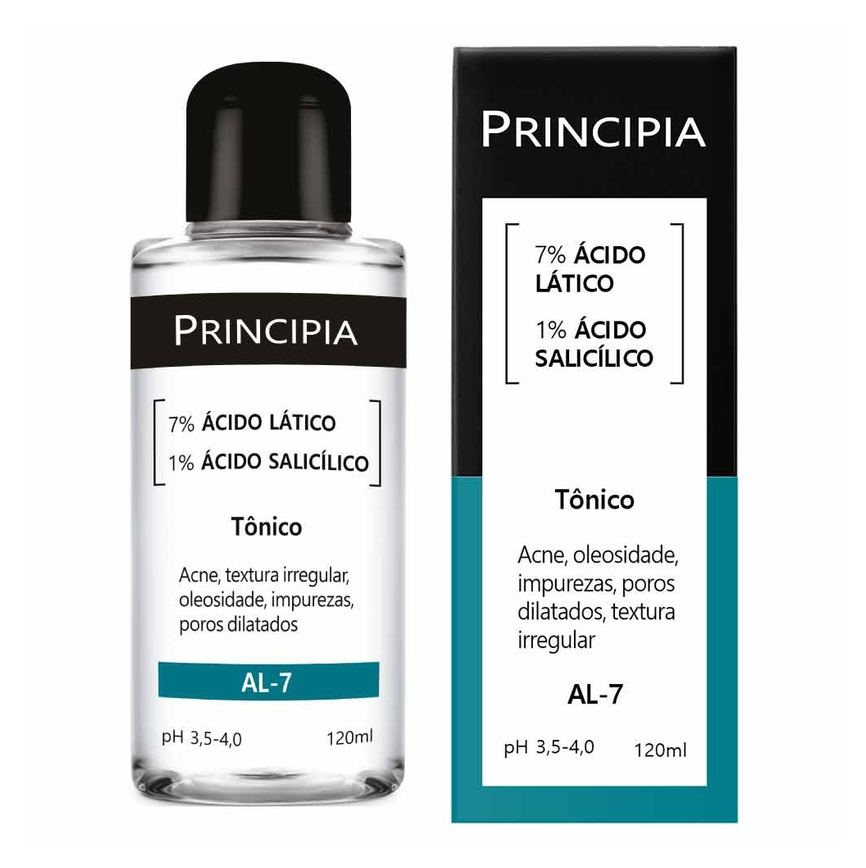 Tônico Facial Principia AL-7 Ácido Lático 7% + Ácido Salicílico 1% 120ml