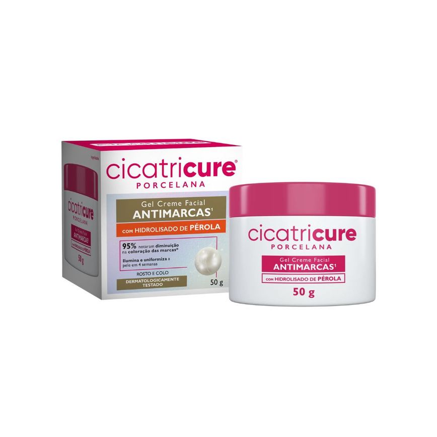 Gel Creme Facial Cicatricure Porcelana Antimarcas 50g