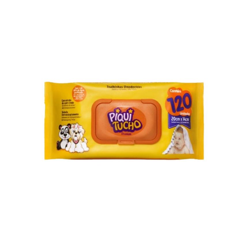 Toalhas Umedecidas Piquitucho Premium 120 Unidades
