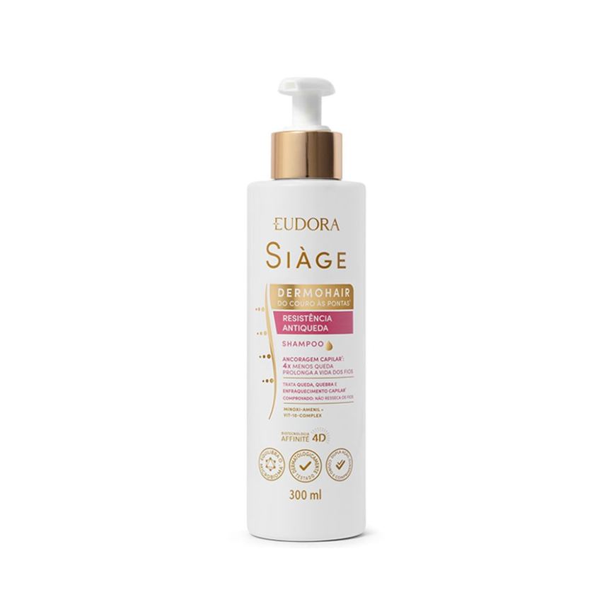 Shampoo Eudora Siàge DermoHair Resistência Antiqueda 300ml