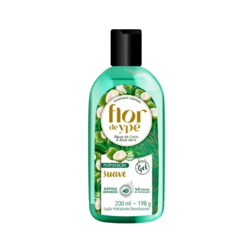 Loção Corporal Flor de Ypê Hidratante Desodorante Água de Coco e Aloe Vera 200ml