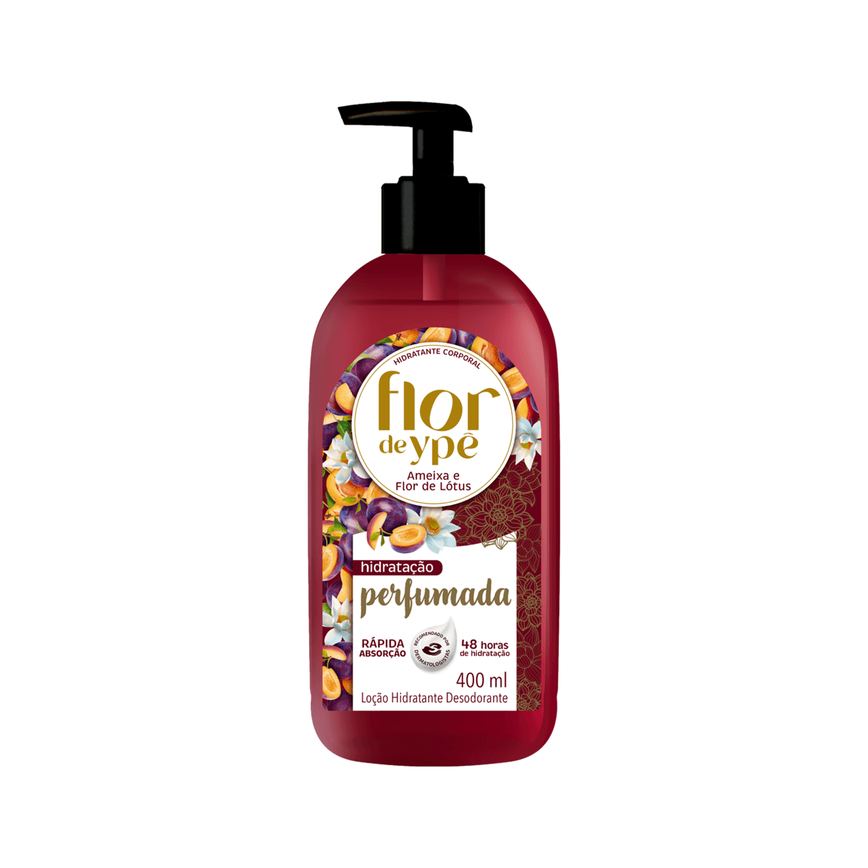 Loção Corporal Flor de Ypê Hidratante Desodorante Ameixa e Flor de Lótus 400ml