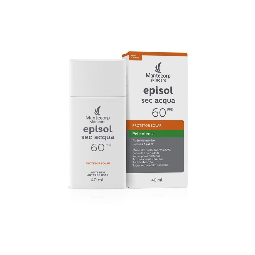 Protetor Solar Facial Episol Sec Acqua FPS60 Incolor 40ml