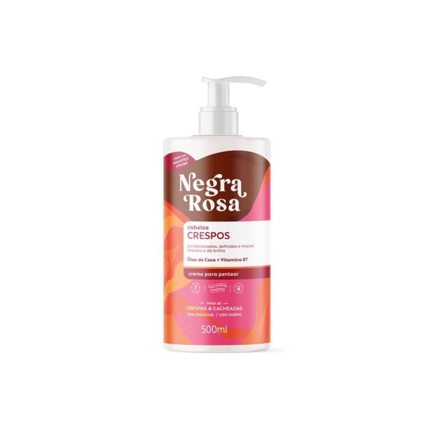 Creme Para Pentear Negra Rosa Cabelos Crespos 500ml