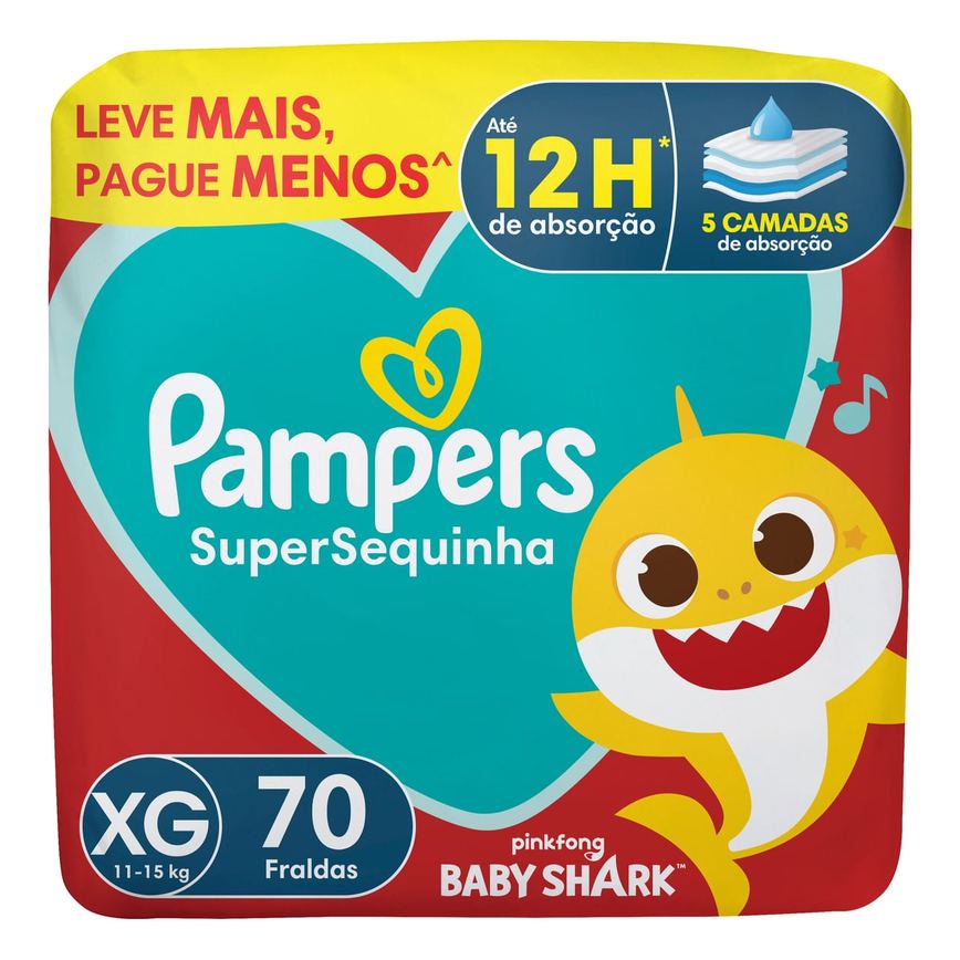 Fralda Pampers Super Sequinha XG 70 Unidades