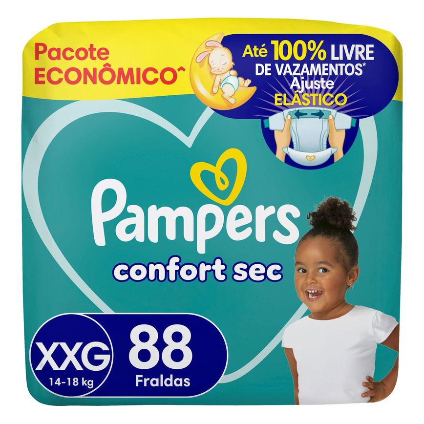 Fralda Pampers Confort Sec XXG 88 Unidades