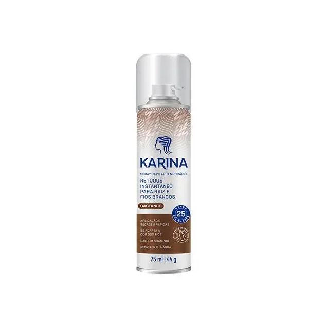 Spray De Tintura Karina Retoque Cor Castanho 75ml