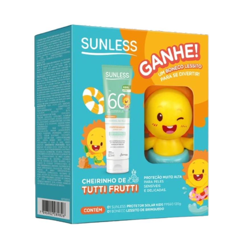 Kit Sunless Protetor Solar Kids Fps60 120ml + Boneco Lessito