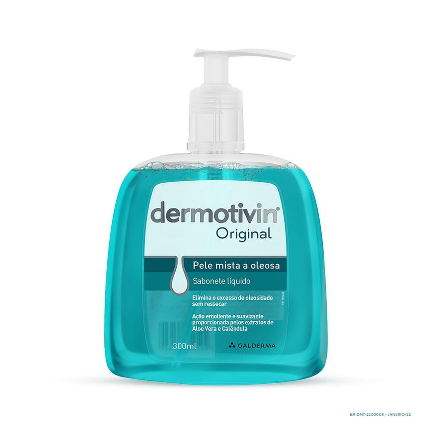 Sabonete Líquido Facial Dermotivin Original Peles Mistas a Oleosas 300ml