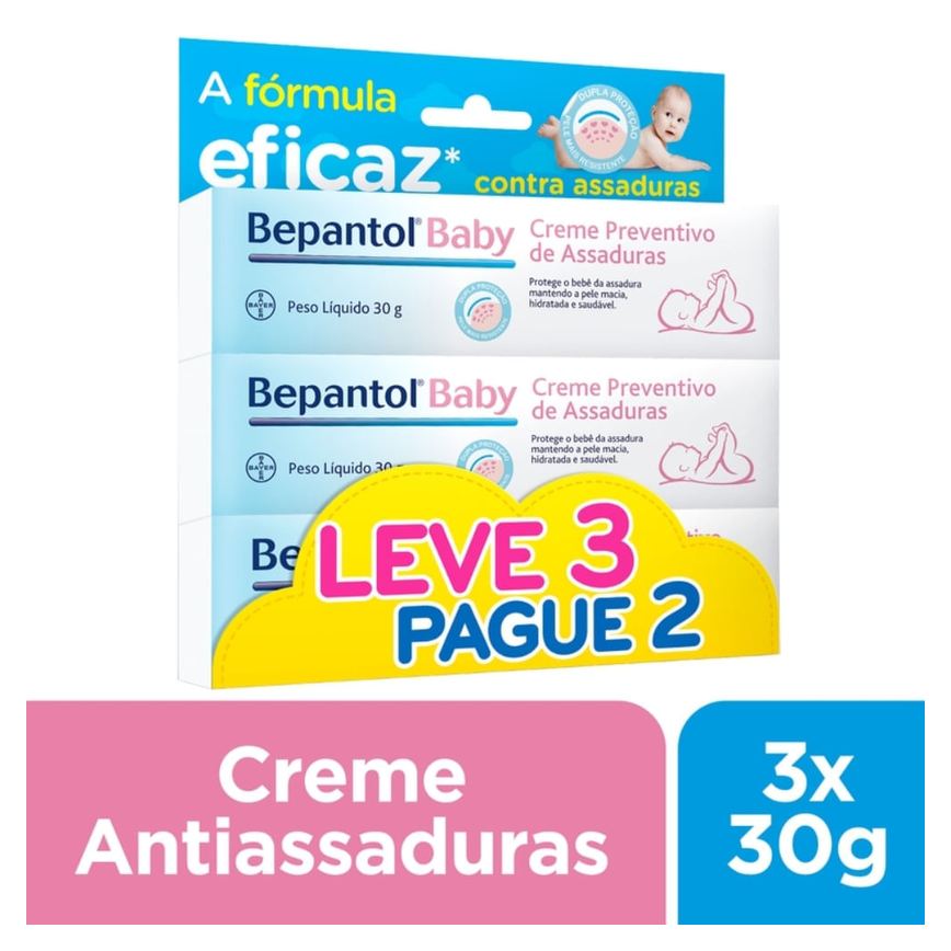 Kit Pomada para Assadura Bepantol Baby 30g 3 Unidades Leve 3 Pague 2