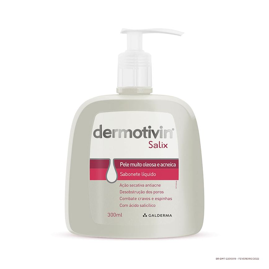 Sabonete Líquido Facial Dermotivin Salix Pele Muito Oleosa e Acneica 300ml