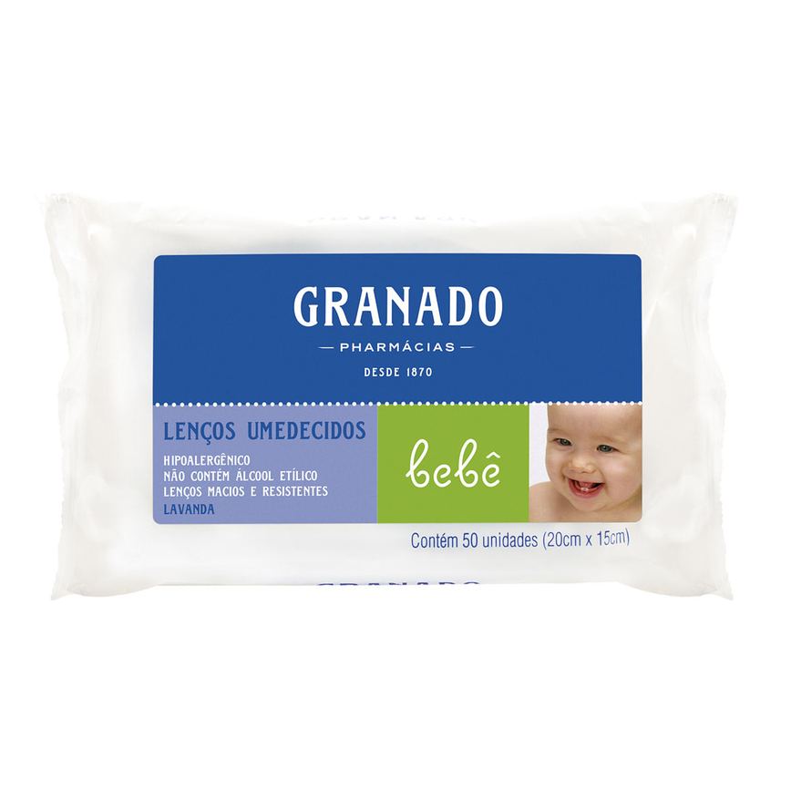 Lenços Umedecidos Granado Bebê Lavanda 50 Unidades