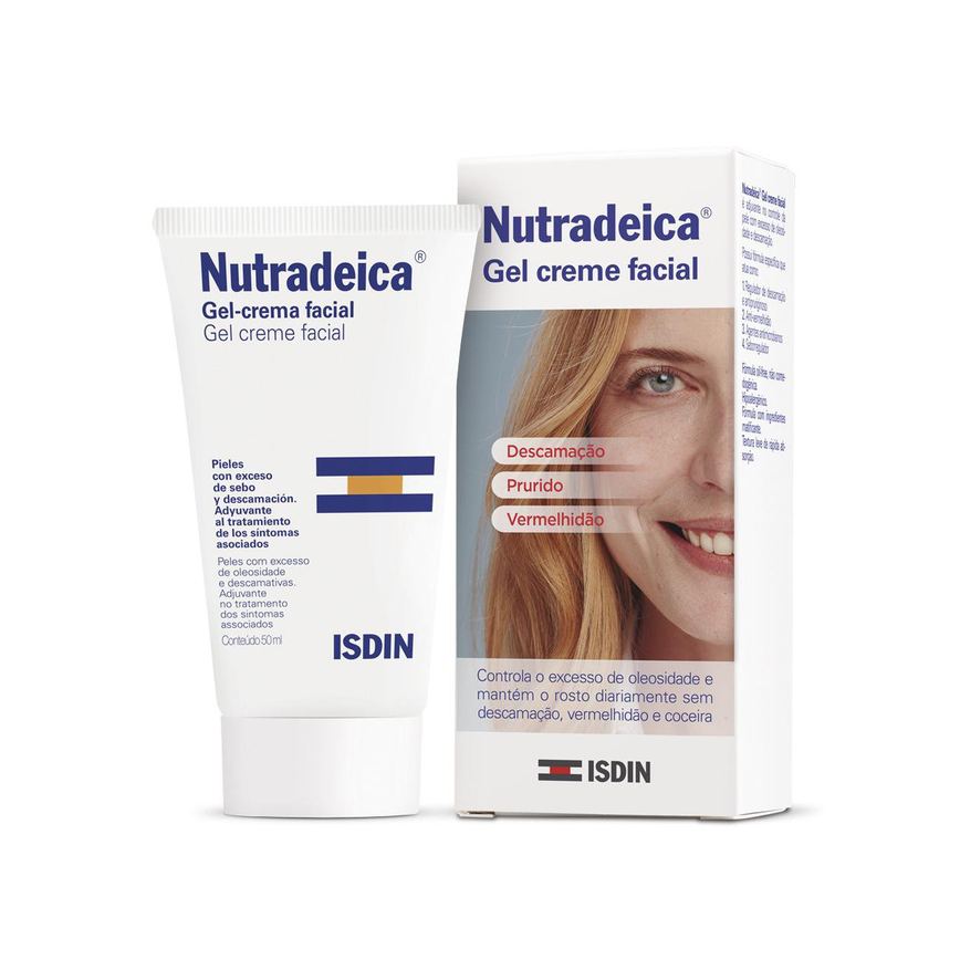 Gel Creme Facial Nutradeica Isdin para Pele Descamativa 50ml