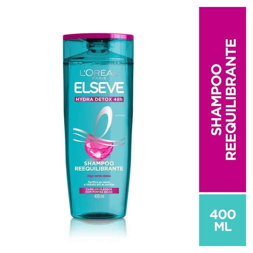 Shampoo Elseve Hydra Detox 48h Requilibrante 400ml