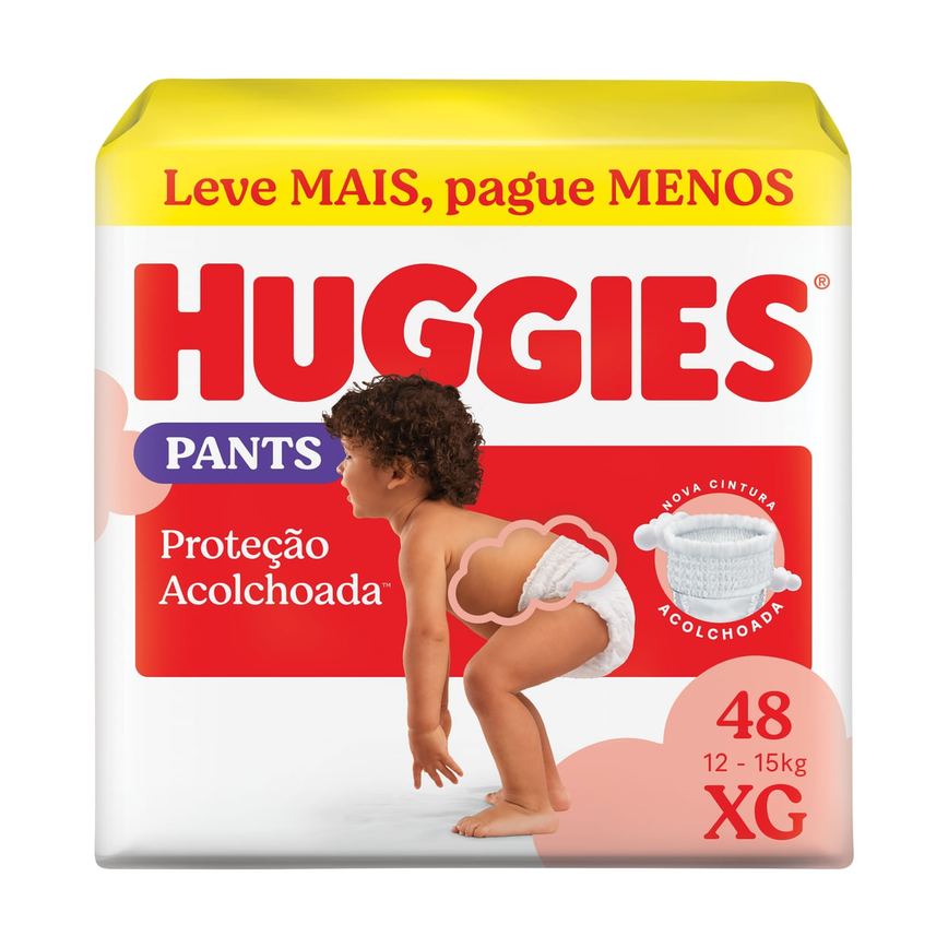 Fralda Pants Huggies Proteção Acolchoada XG 48 fraldas