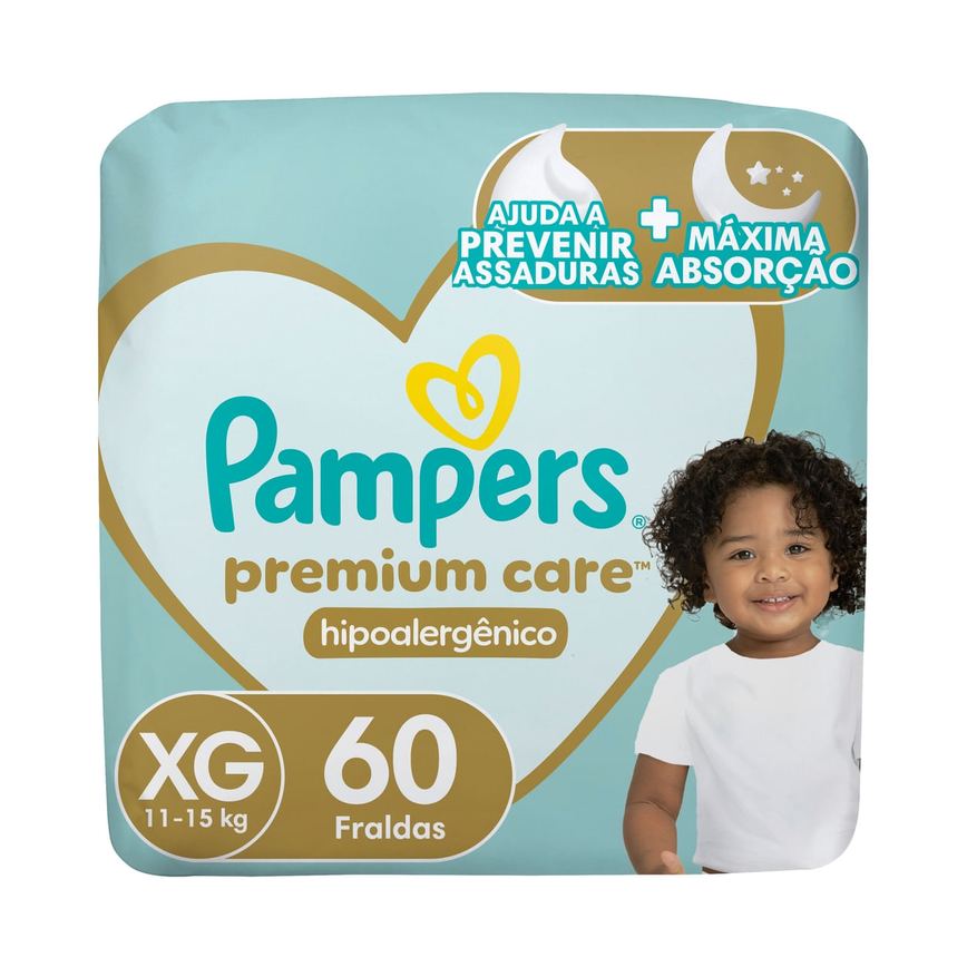 Fralda Pampers Premium Care XG 60 Unidades