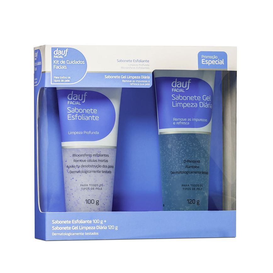 Kit Dauf Sabonete Facial Gel 120g + Sabonete Facial Esfoliante 100g