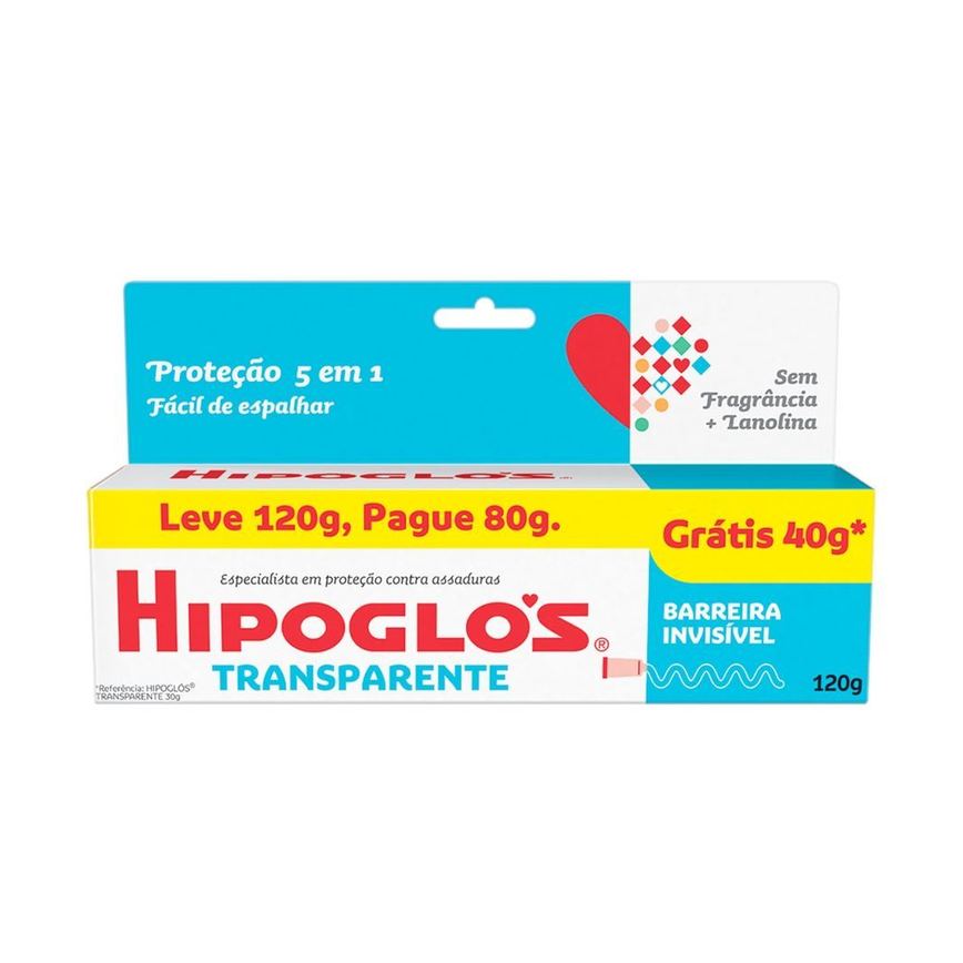Pomada para Assadura Hipoglós Transparente 1200g Leve 120g e Pague 80g
