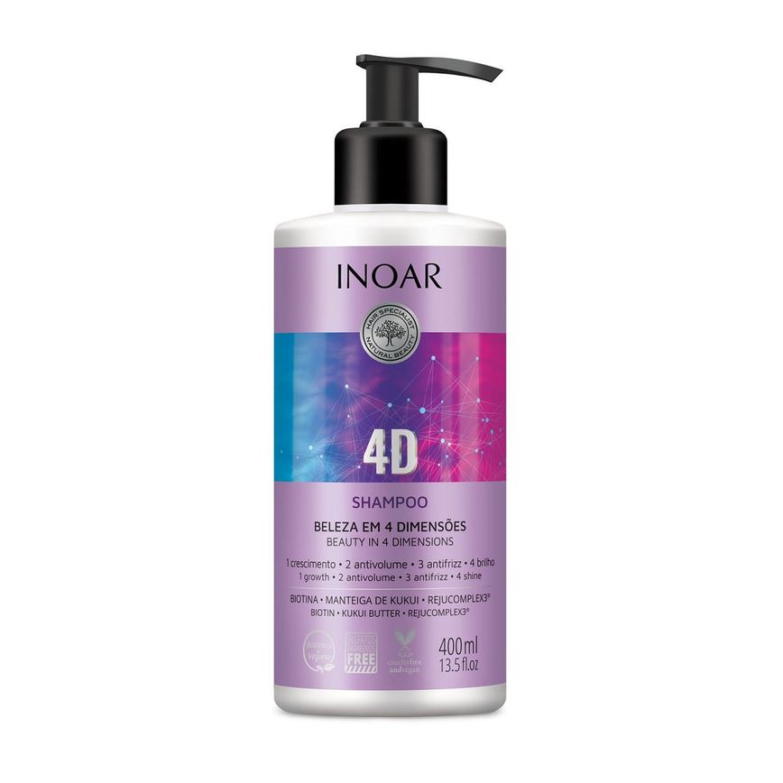 Shampoo Inoar 4D Beleza em 4 Dimensões 400ml