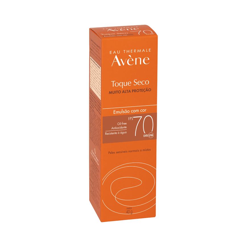 Protetor Solar Facial Avène Toque Seco FPS70 Emulsão Cor Universal 40g
