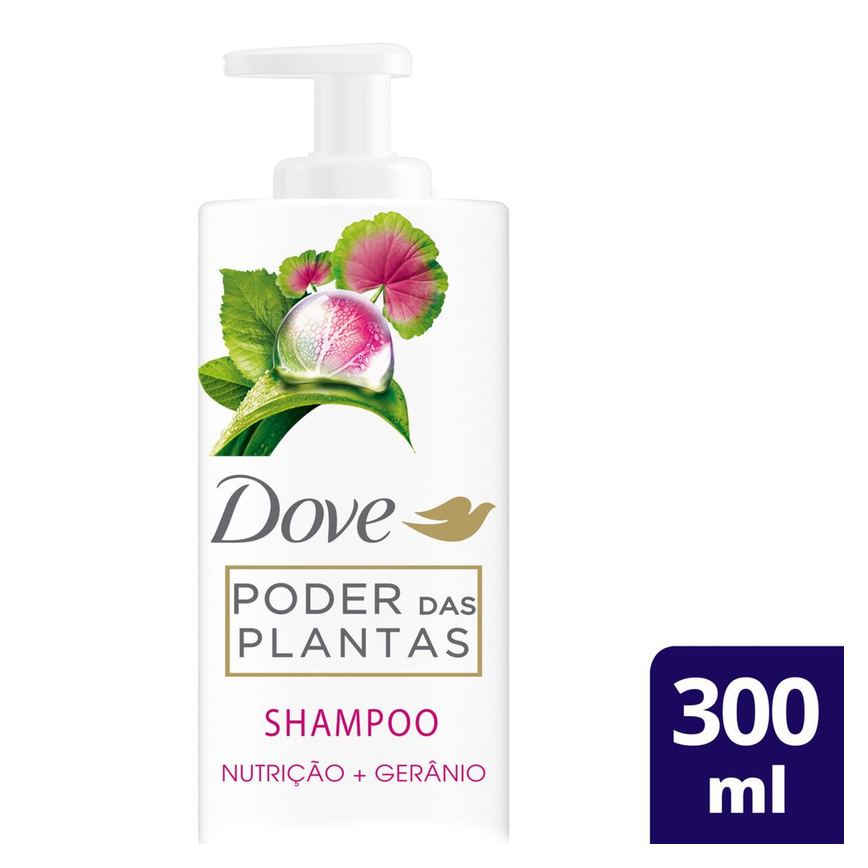 Shampoo Dove Poder das Plantas Nutrição + Gerânio 300ml