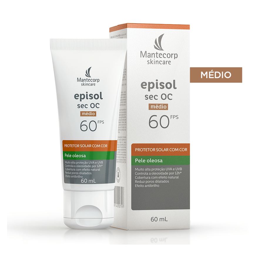 Protetor Solar Facial Episol Sec OC FPS60 Médio 60g