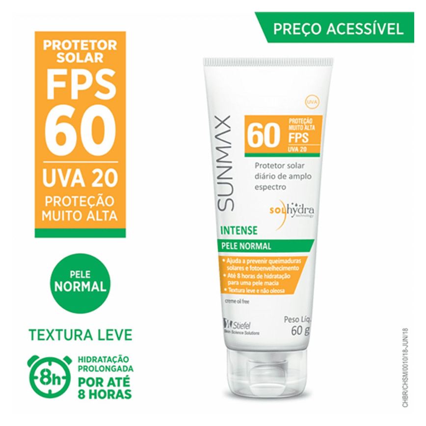 Protetor Solar Facial Sunmax Intense FPS60 Não Oleoso 60g
