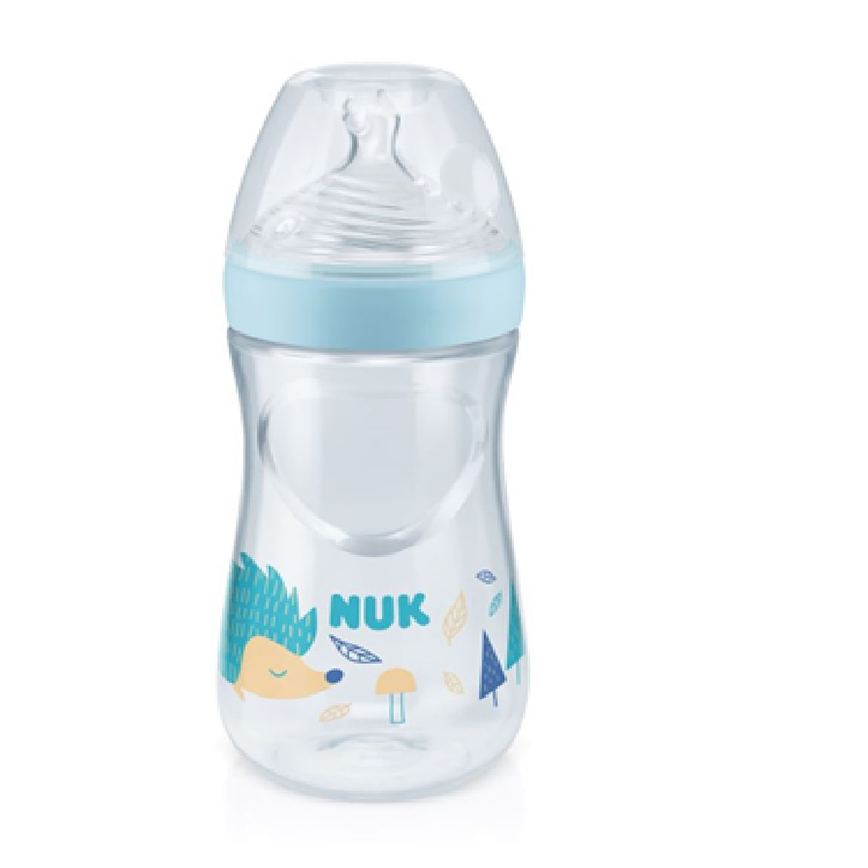 Mamadeira NUK Essence Smart Flow +6 meses Controle de Temperatura Fluxo Médio Azul Tamanho 2 270ml 1 Unidade