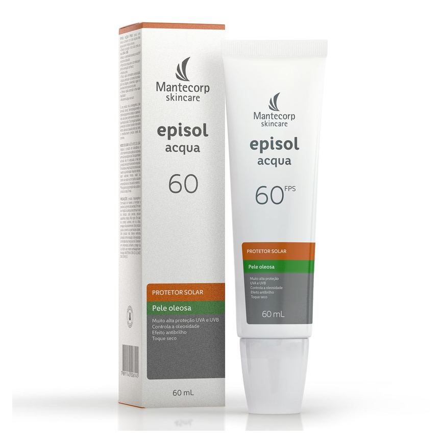 Protetor Solar Facial Episol Acqua FPS60 Pele Oleosa 60ml