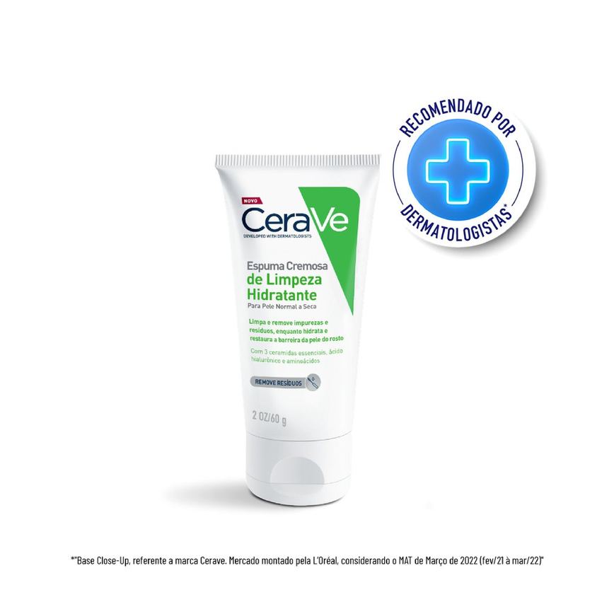 Espuma de Limpeza Facial CeraVe Hidratante Pele Normal a Seca 60g