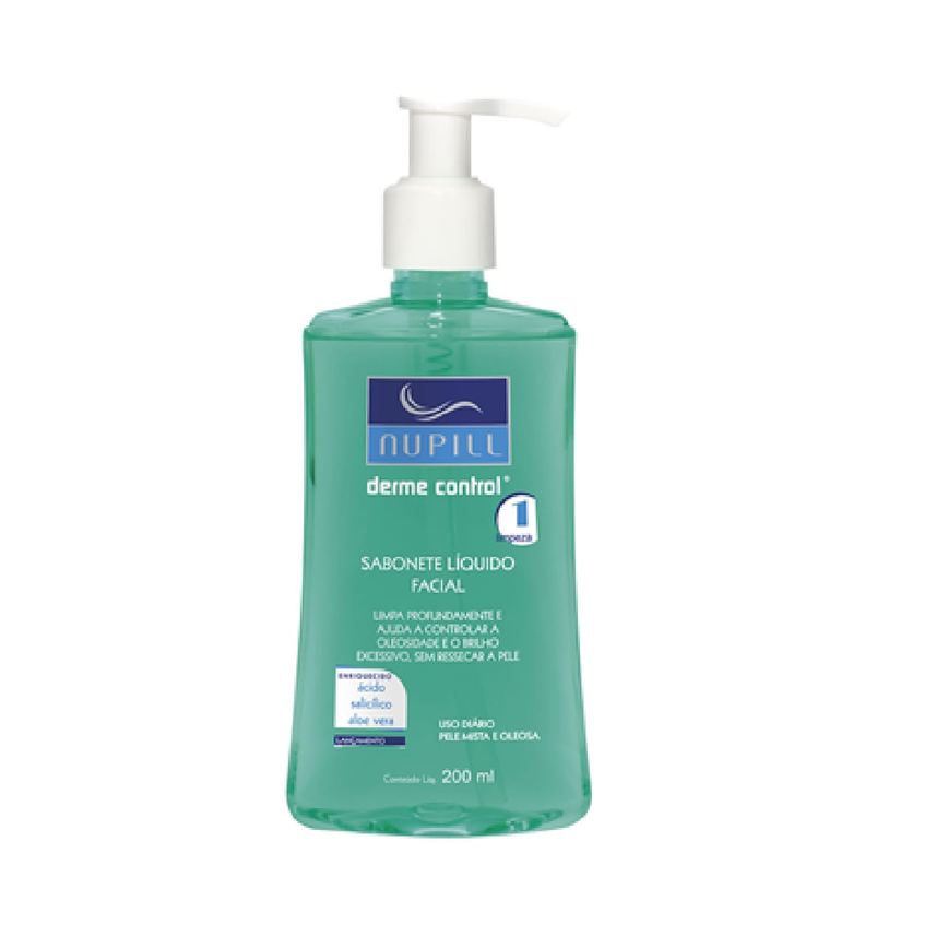 Sabonete Líquido Facial Nupill Derme Control Ácido Salicílico 200ml