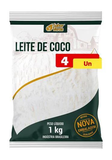 Leite de Coco em Pó 4 X 1kg Sabor Verde