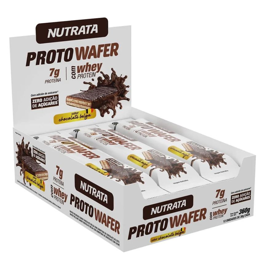 Proto Wafer – 12 Unidades de 30G Chocolate – Nutrata