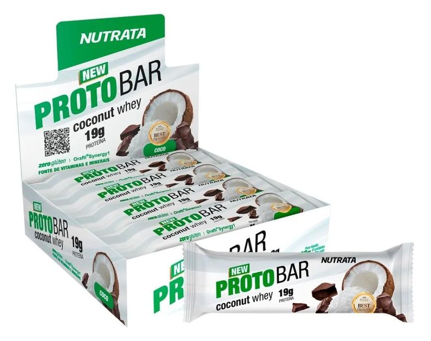 Protobar Whey (8 unidades – 70g) – Sabor: Coconut Whey