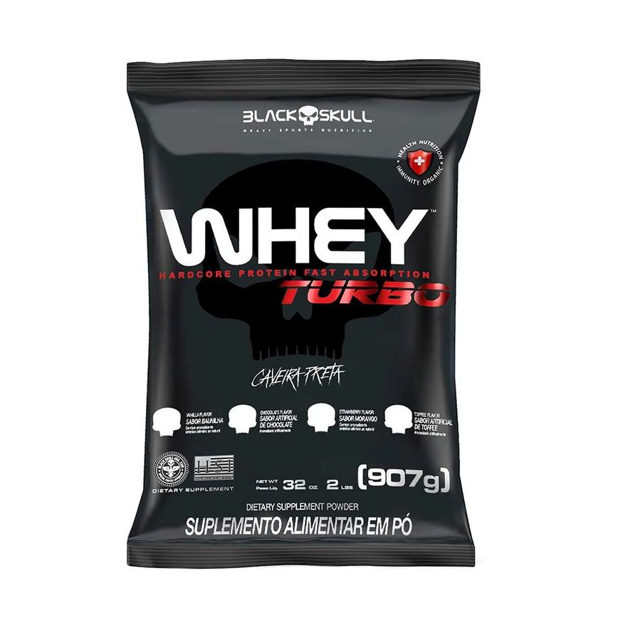 Refil Whey Turbo Black Skull Chocolate 907g