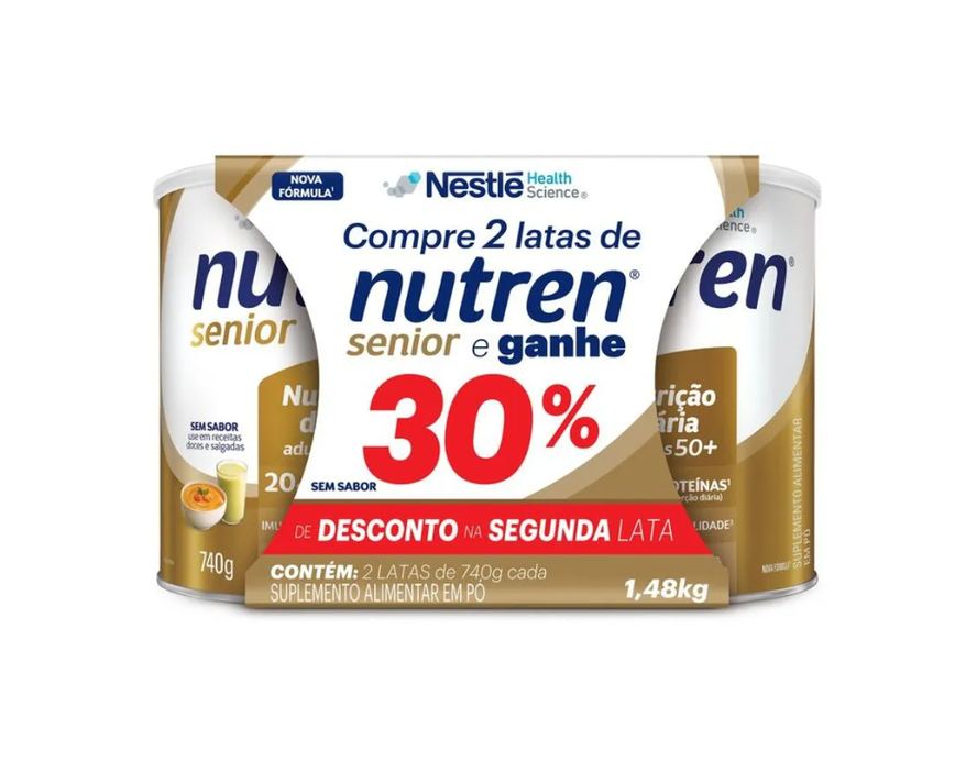 kit nutren senior sem sabor 740g com 2 unidades