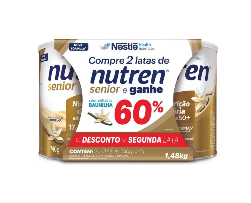 kit nutren senior sabor Baunilha 740g com 2 unidades