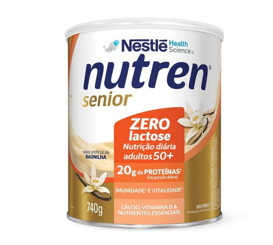 Nutren Senior Zero Lactose sabor Baunilha 740g