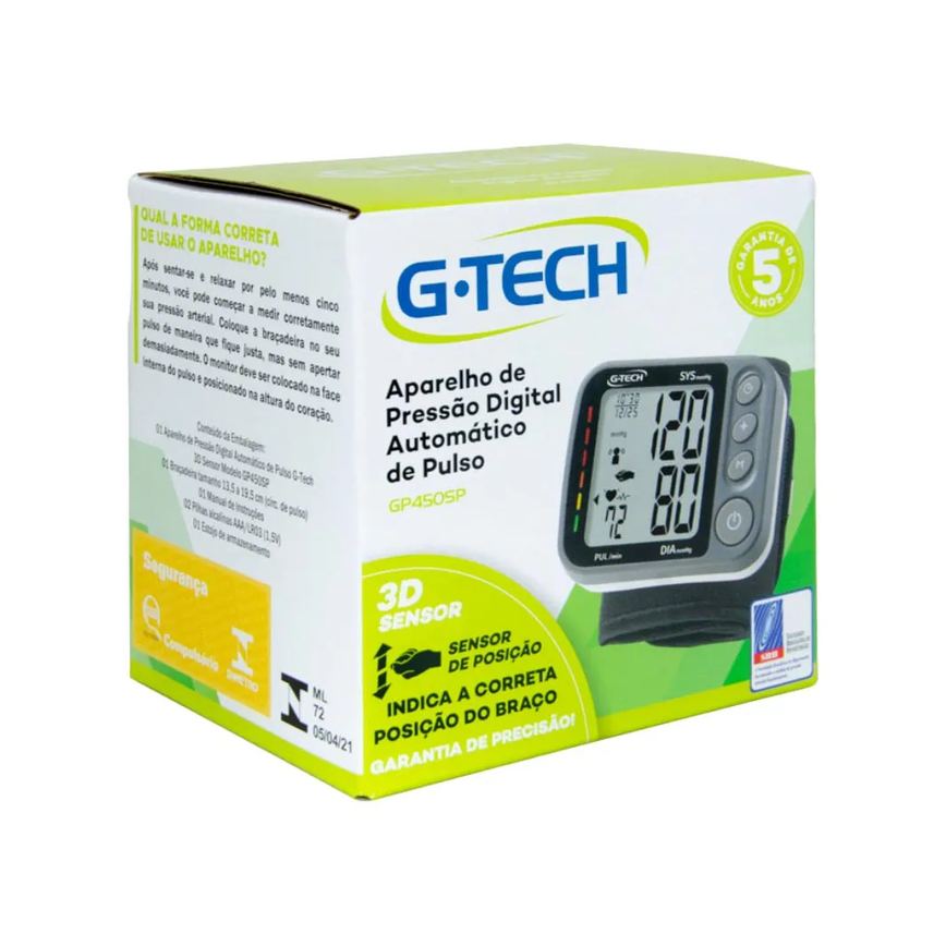 Ap G-tech Pressao Digital Automatico Pulso Gp450sp