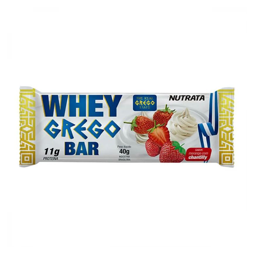 Barra Whey Grego Bar Morango Com Chantilly 40g
