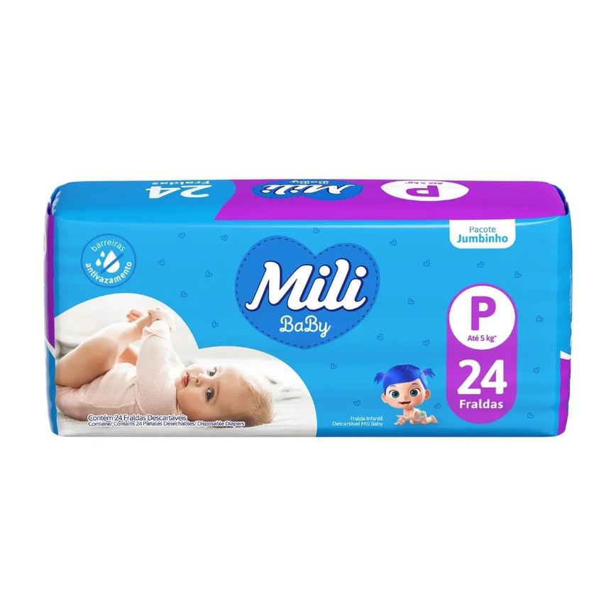 Fralda Mili Ultra Seca P Jumbinho 24 Unidades