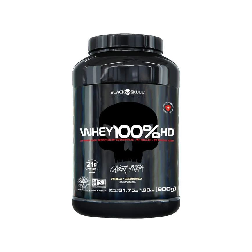 Suplemento Black Skull Whey 100% Hd 900gr Baunilha